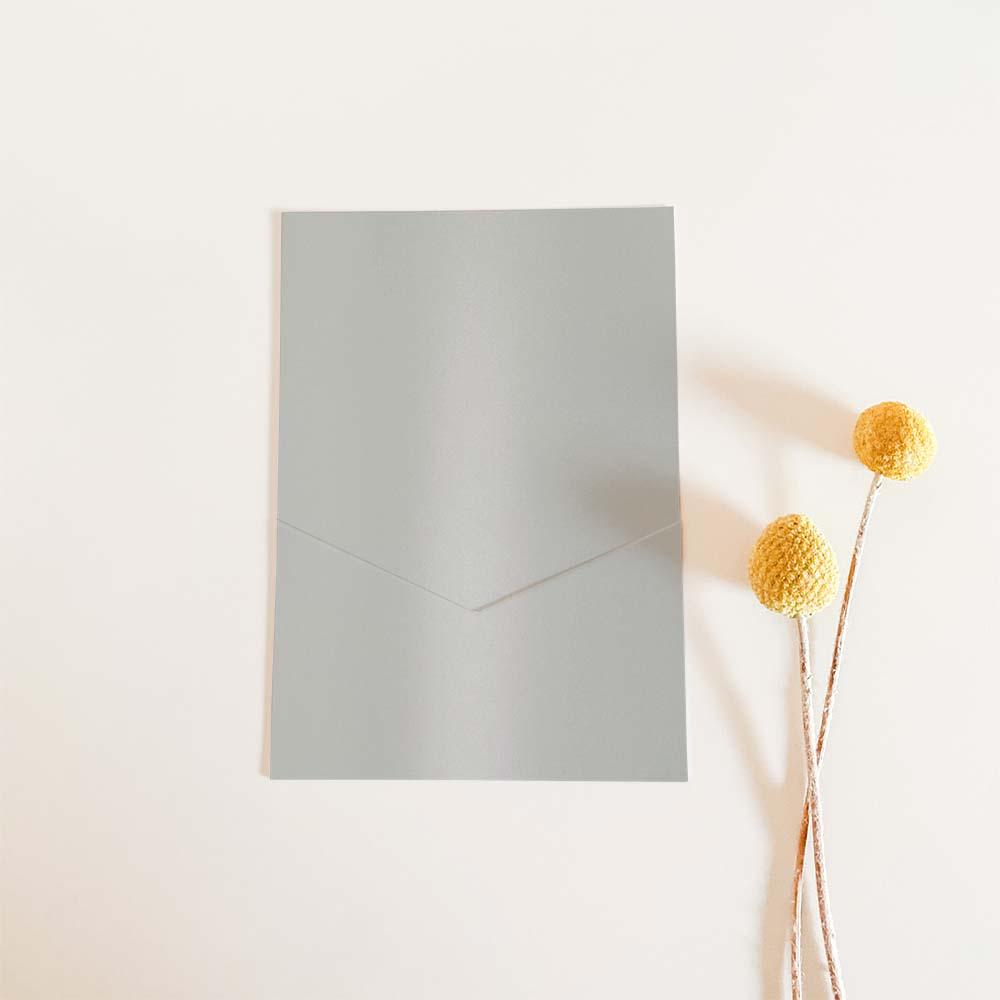 Simple-Pocket-Karte B6 Premium-Karton "Metallic Platin"