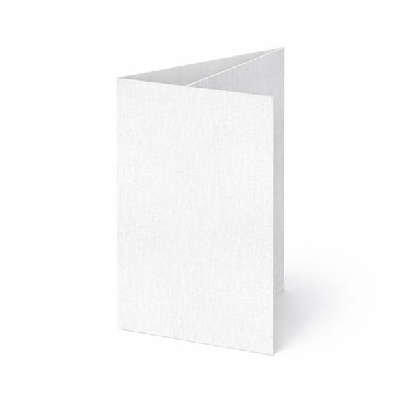 Trippelkarte - Leporello 240g/m² DIN B6 3-Fach in leinen (weiss)