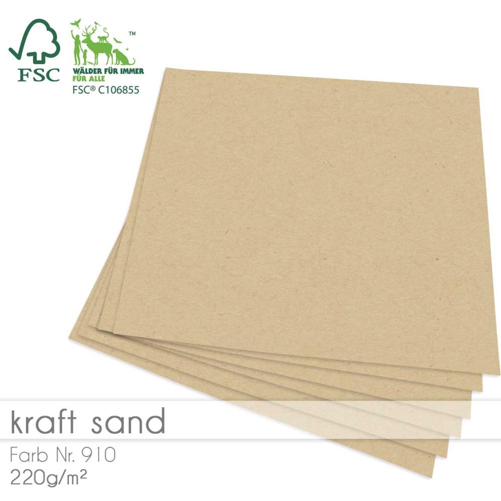 Cardstock "Recycling" 12"x12" 220g/m² (30,5 x 30,5cm) in kraft sand