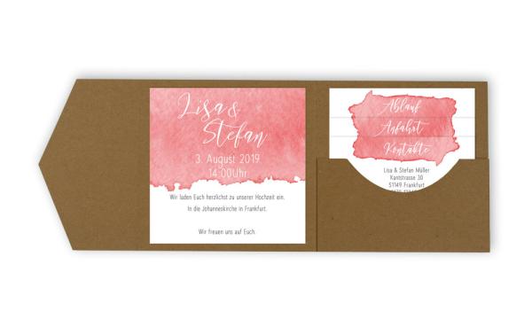 Pocketfold Karte quadratisch "Circle Line" (15x15cm)