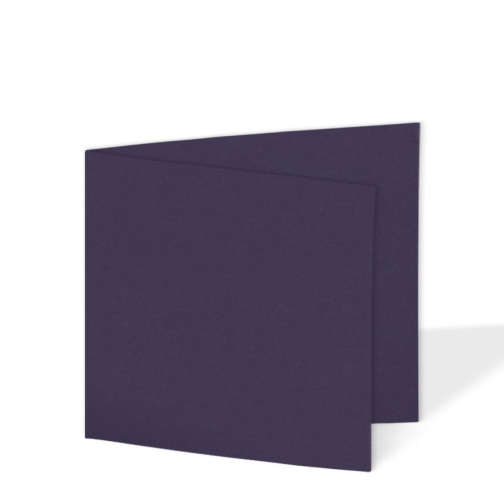 Doppelkarte - Faltkarte 15x15cm, 225g/m² in aubergine