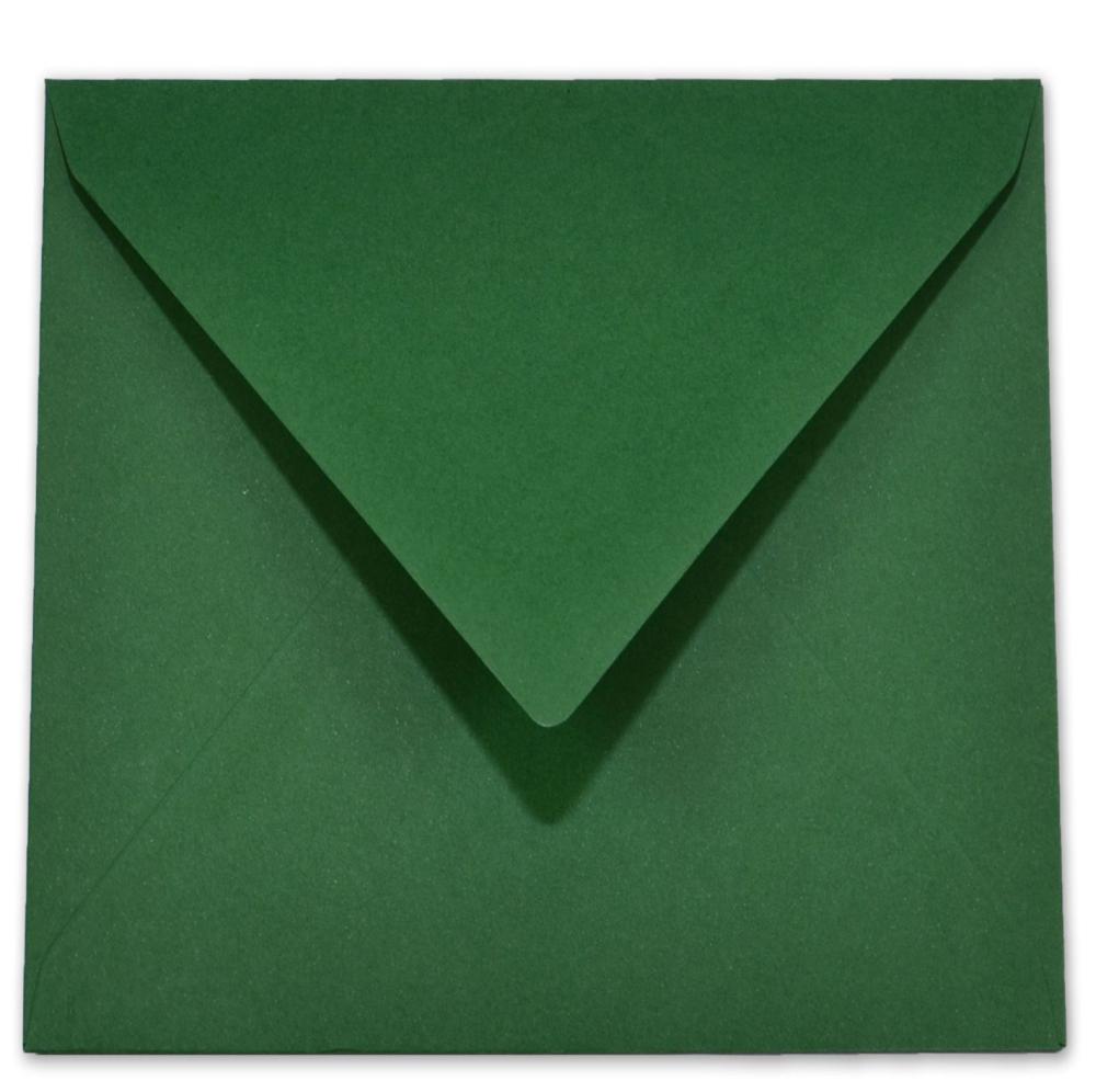 Briefumschlag 11x11cm in dunkelgrün 120g ohne Fenster, Nassklebung