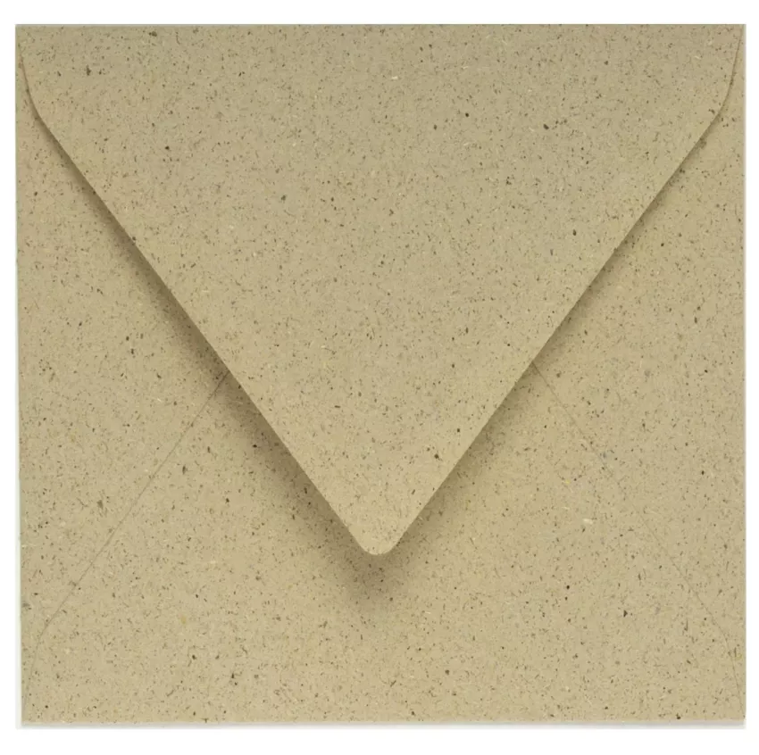 Briefumschlag 16x16cm in graspapier, 120g, ohne Fenster, Nassklebung