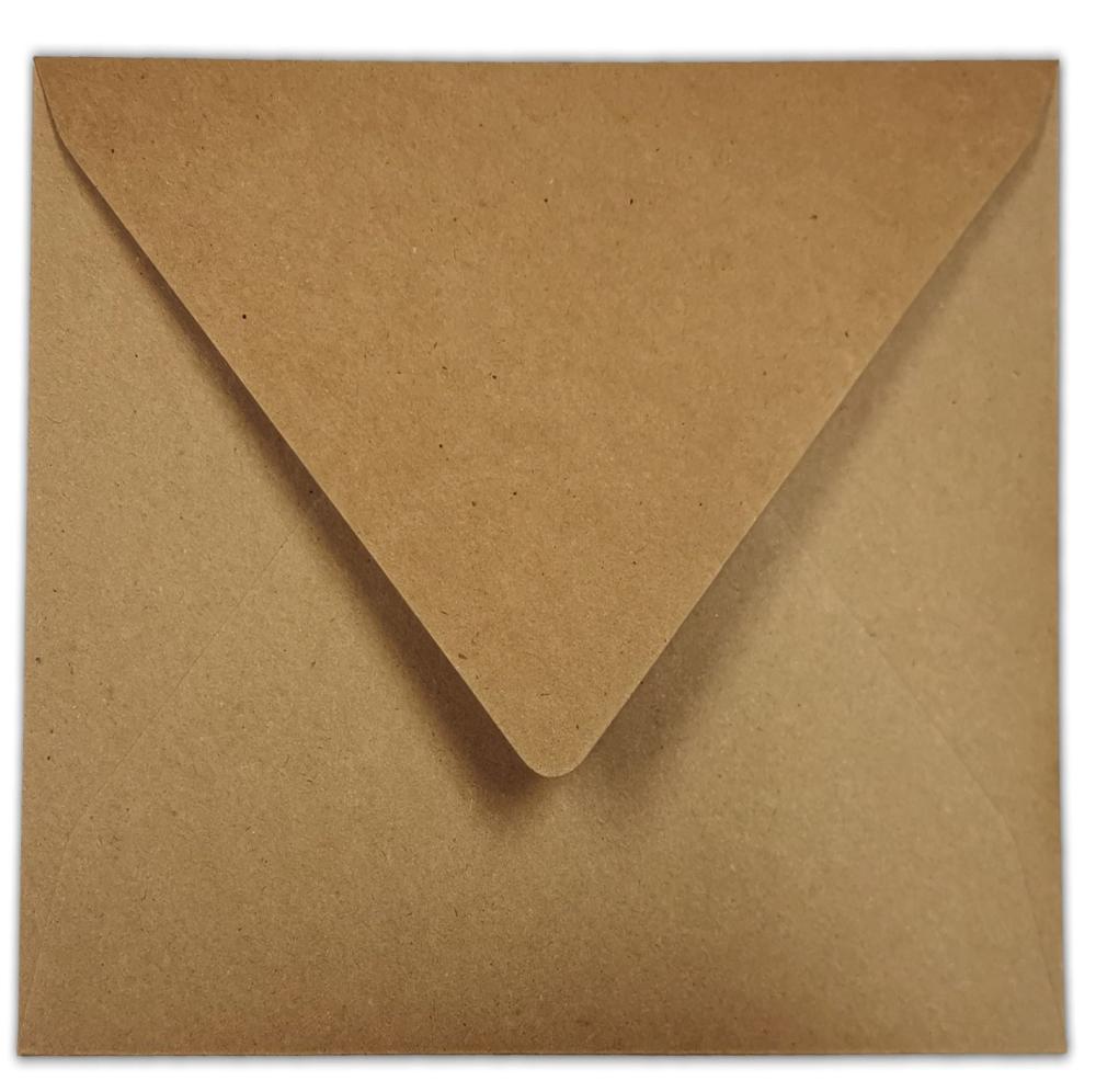 Briefumschlag 11x11cm in kraft braun 100g ohne Fenster, Nassklebung