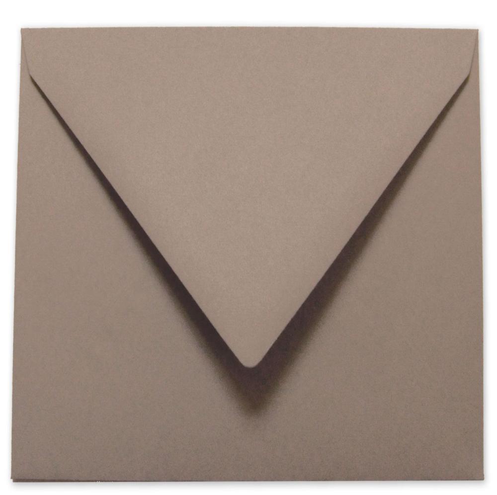 Briefumschlag 11x11cm in taupe 120g ohne Fenster, Nassklebung