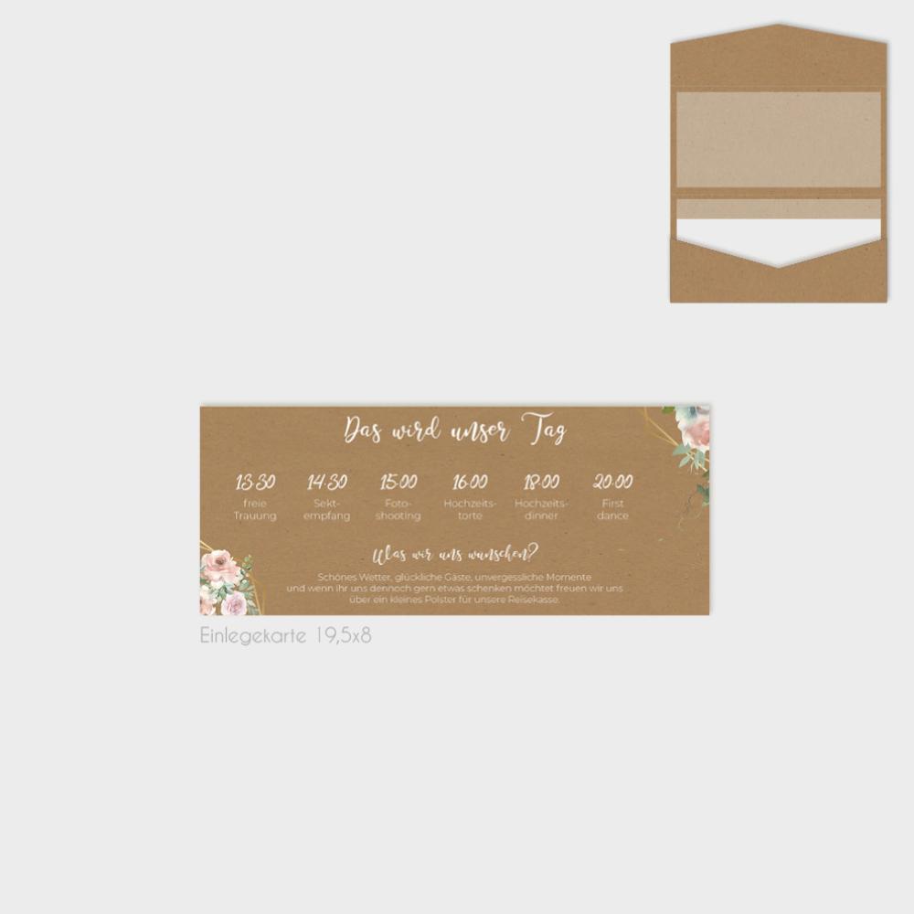 Einlegekarten-Bundle "Kraft White Roses" DIN Lang