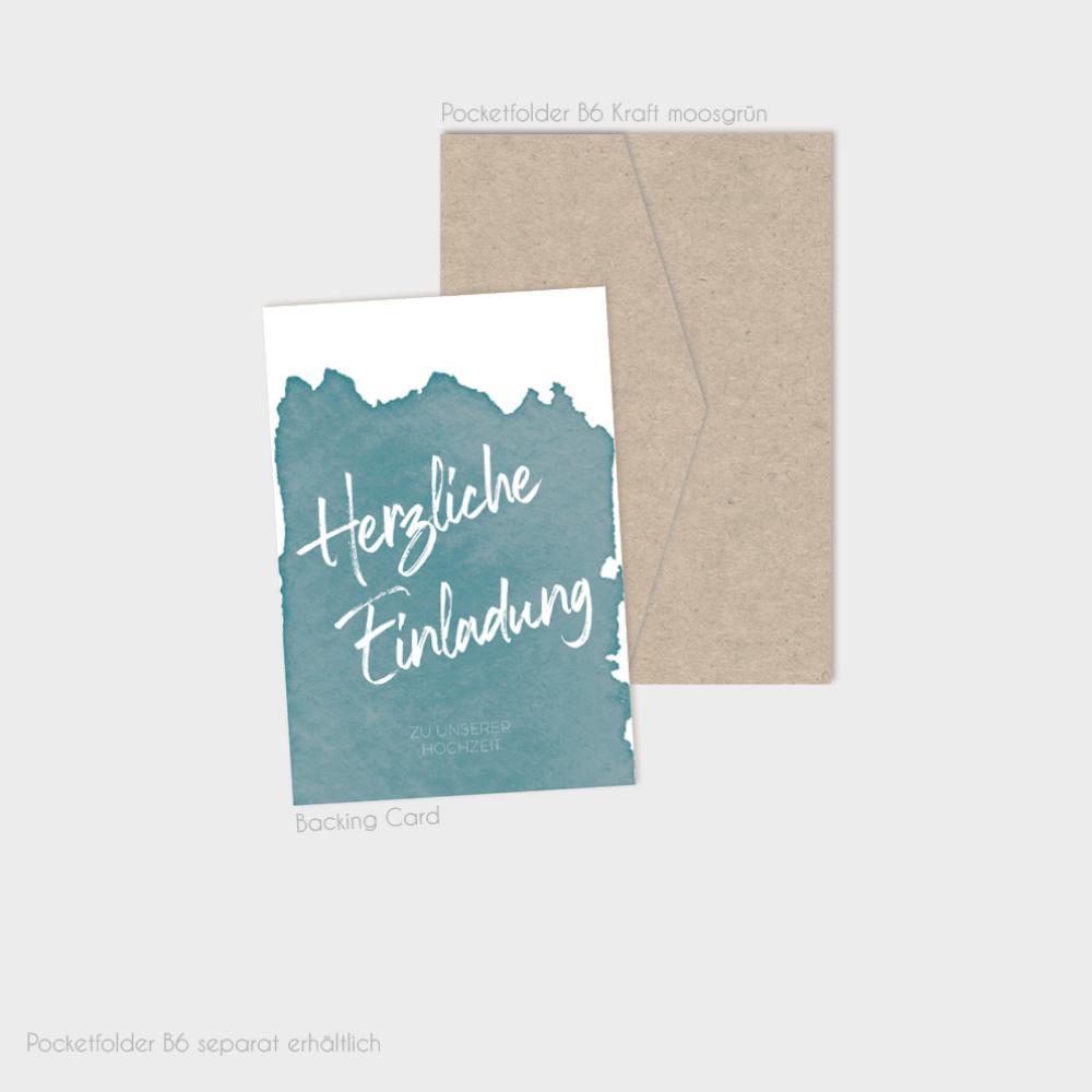 Einlegekarten-Bundle "Watercolor-Brush | Petrol" B6