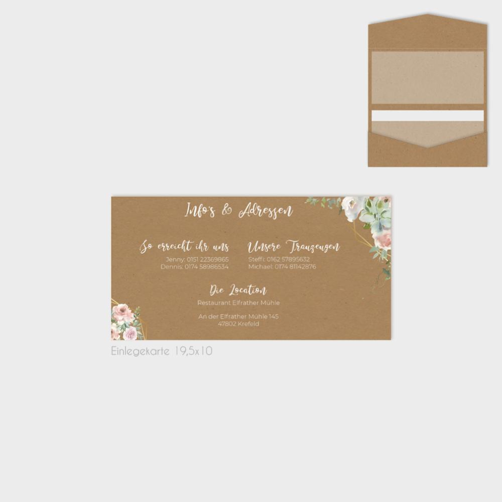 Einlegekarten-Bundle "Kraft White Roses" DIN Lang