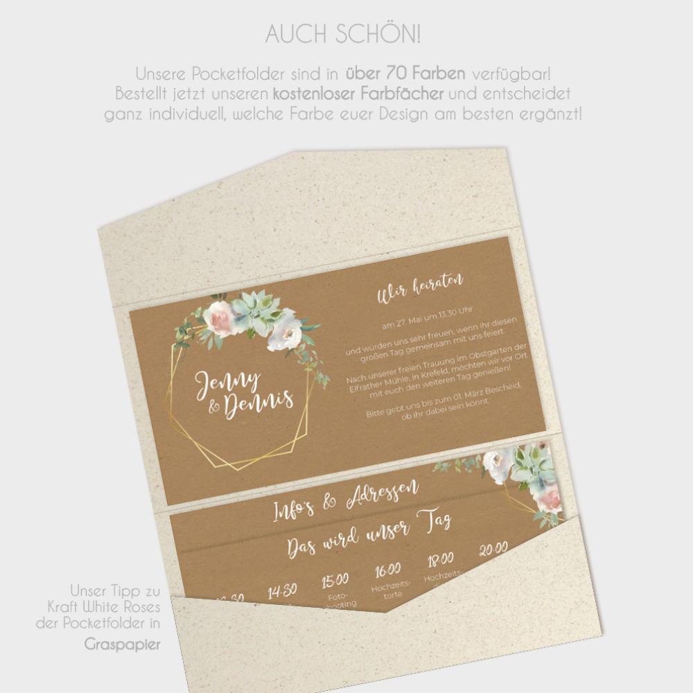 Einlegekarten-Bundle "Kraft White Roses" DIN Lang