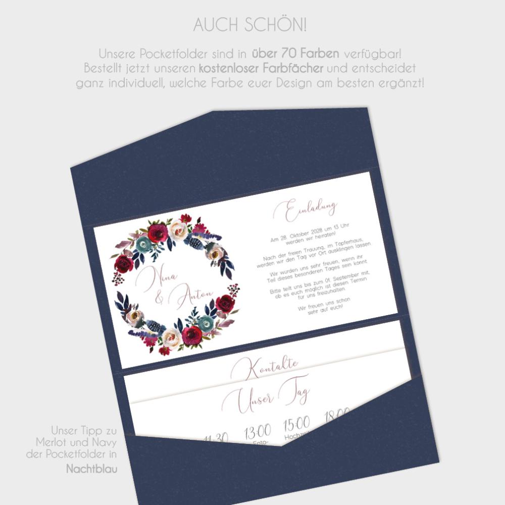 Einlegekarten-Bundle "Merlot und Navy" DIN Lang