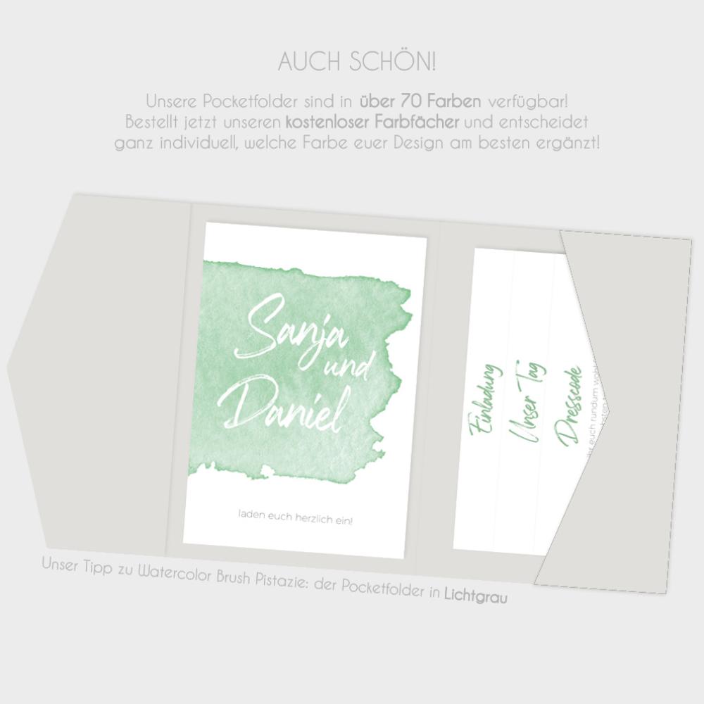 Einlegekarten-Bundle "Watercolor-Brush | Pistazie" B6 | 2