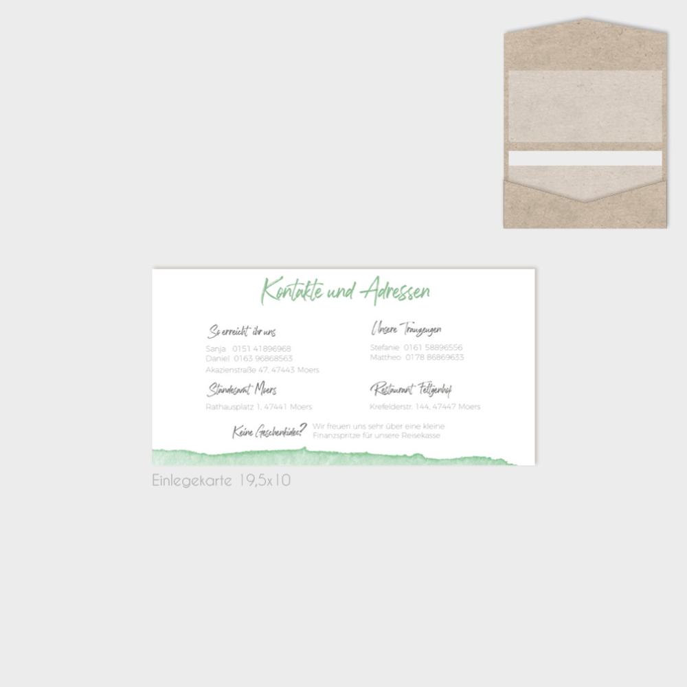 Einlegekarten-Bundle "Watercolor-Brush | Pistazie" DIN Lang | 2