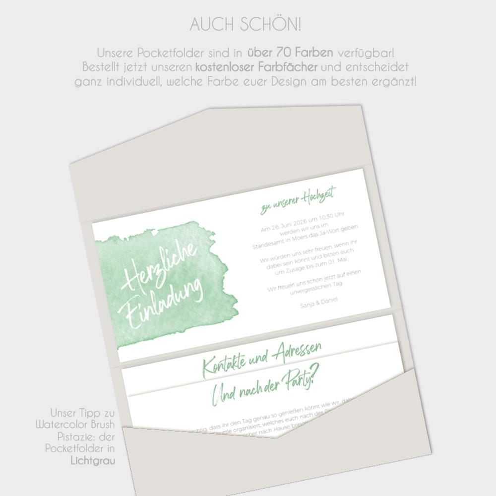 Einlegekarten-Bundle "Watercolor-Brush | Pistazie" DIN Lang | 2