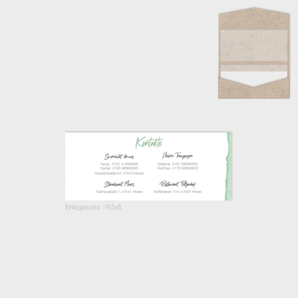 Einlegekarten-Bundle "Watercolor-Brush | Pistazie" DIN Lang