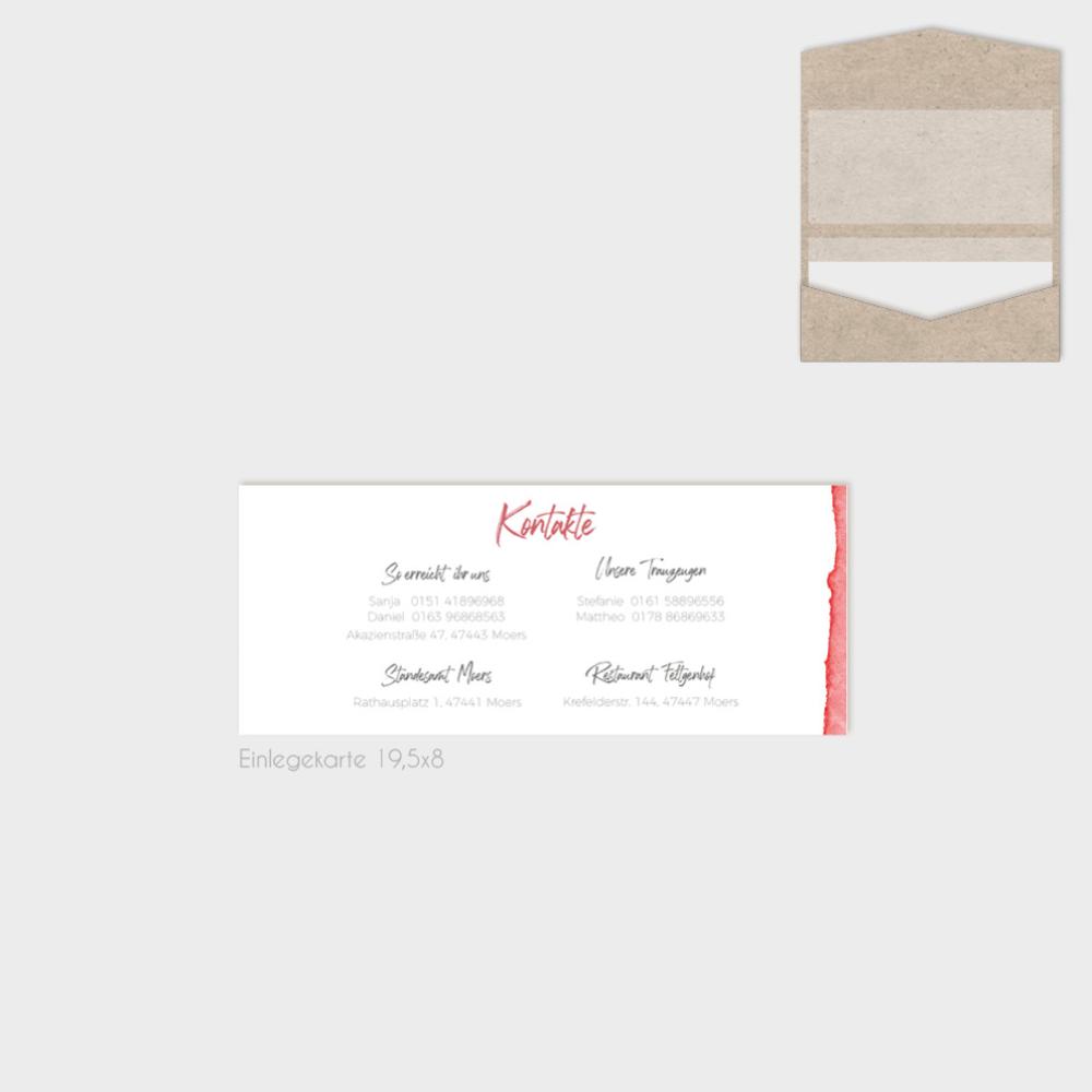Einlegekarten-Bundle "Watercolor-Brush | Rot" DIN Lang