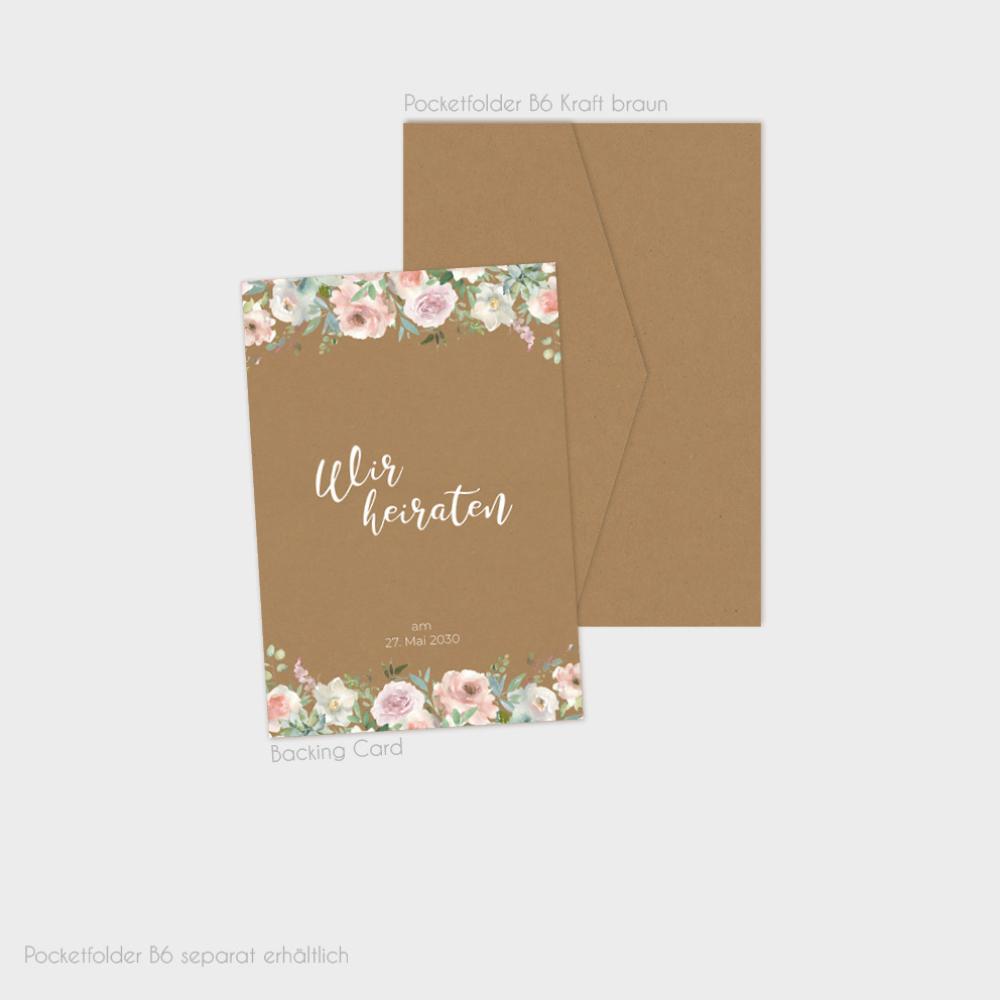 Einlegekarten-Bundle "Kraft White Roses" B6 | 2