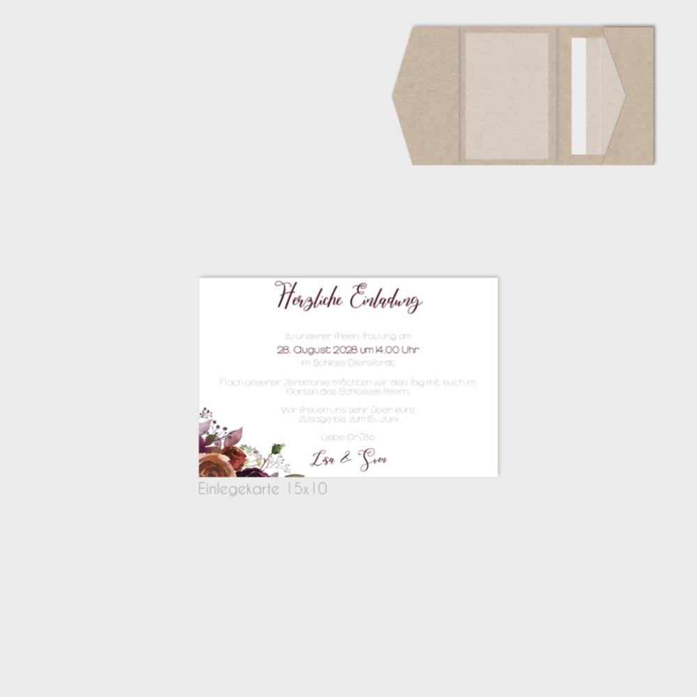 Einlegekarten-Bundle "Boho Violett-Flower" B6 | 2
