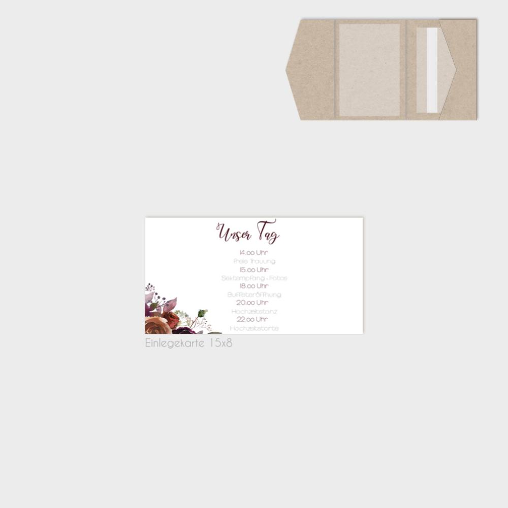 Einlegekarten-Bundle "Boho Violett-Flower" B6 | 2