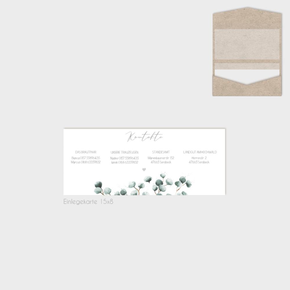 Einlegekarten-Bundle "Geometric Eukalyptus" DIN Lang | 2