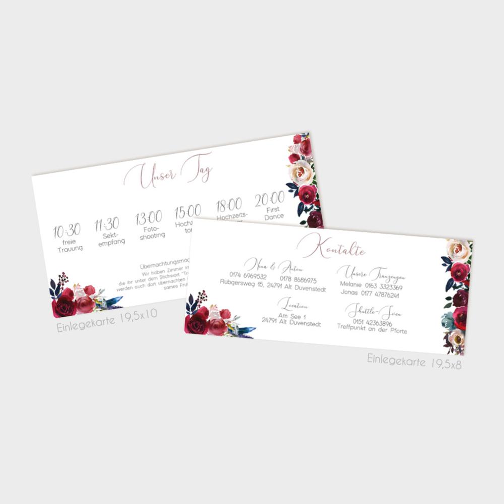 Einlegekarten-Bundle "Merlot und Navy" DIN Lang | 2