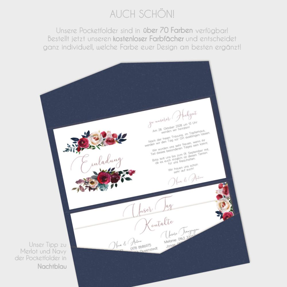 Einlegekarten-Bundle "Merlot und Navy" DIN Lang | 2