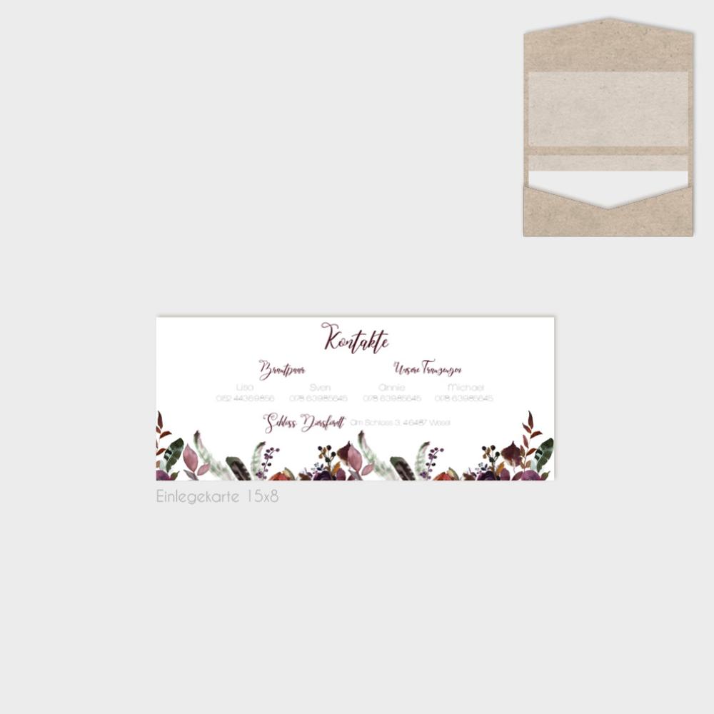 Einlegekarten-Bundle "Boho Violett-Flower" DIN Lang | 2