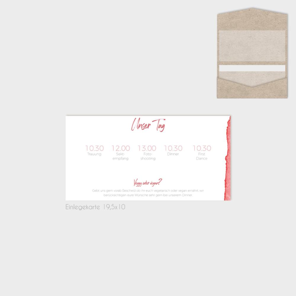 Einlegekarten-Bundle "Watercolor-Brush | Rot" DIN Lang