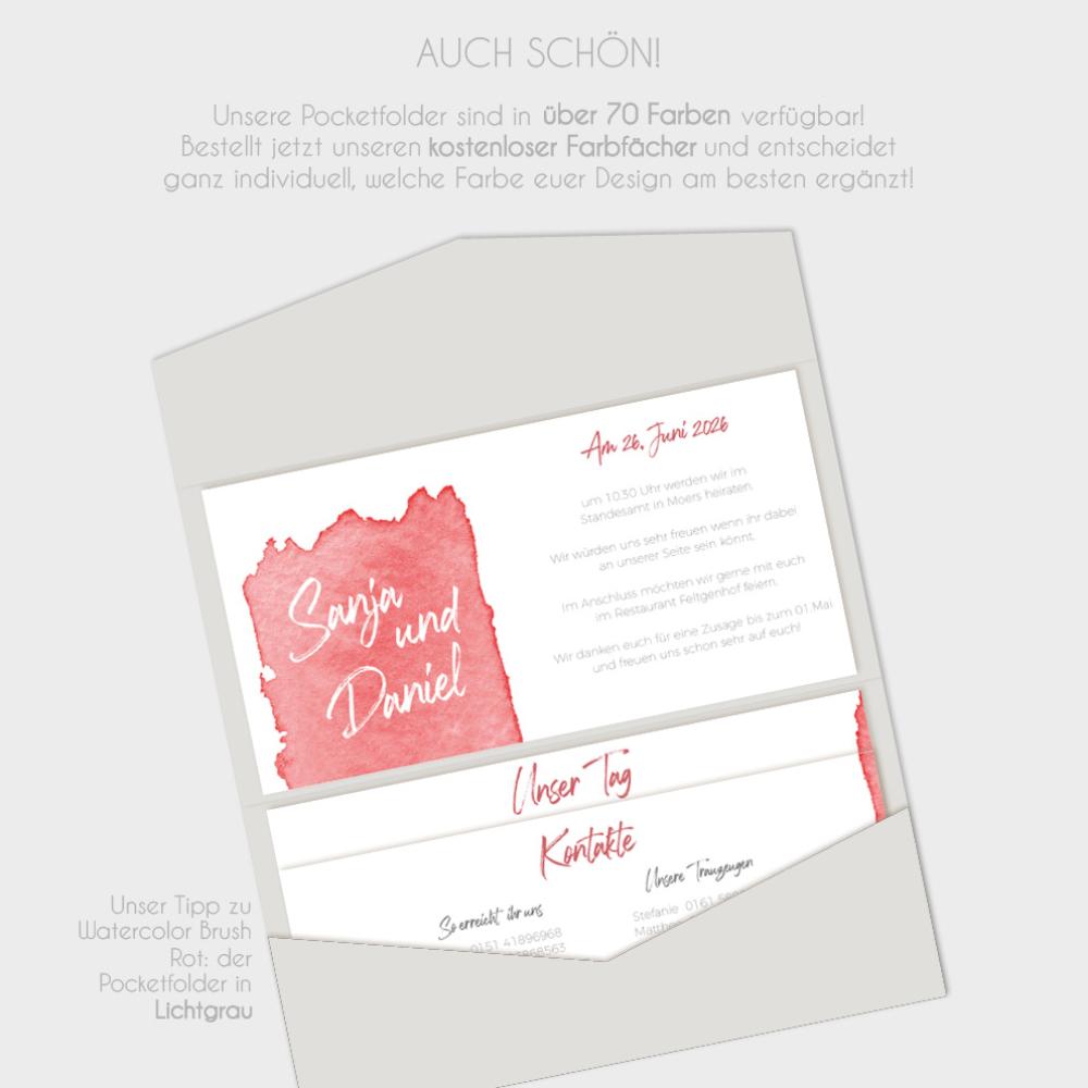 Einlegekarten-Bundle "Watercolor-Brush | Rot" DIN Lang