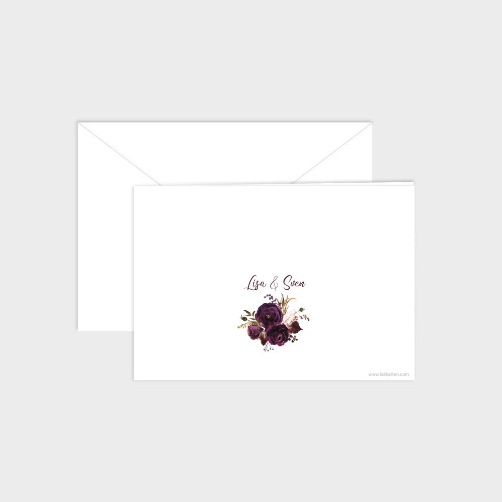 Einladung "Boho Violett-Flower" DIN B6 Klappkarte