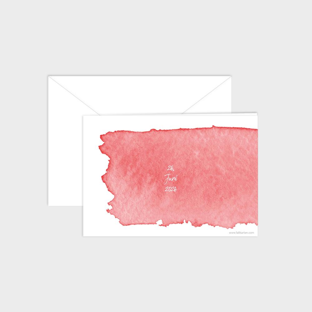 Einladung "Watercolor-Brush | Rot" DIN B6 Klappkarte
