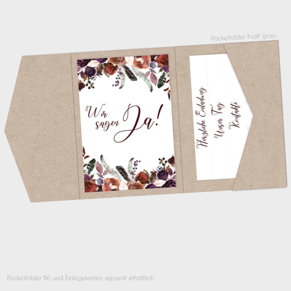 Backing-Card "Boho Violett-Flower" 11x16