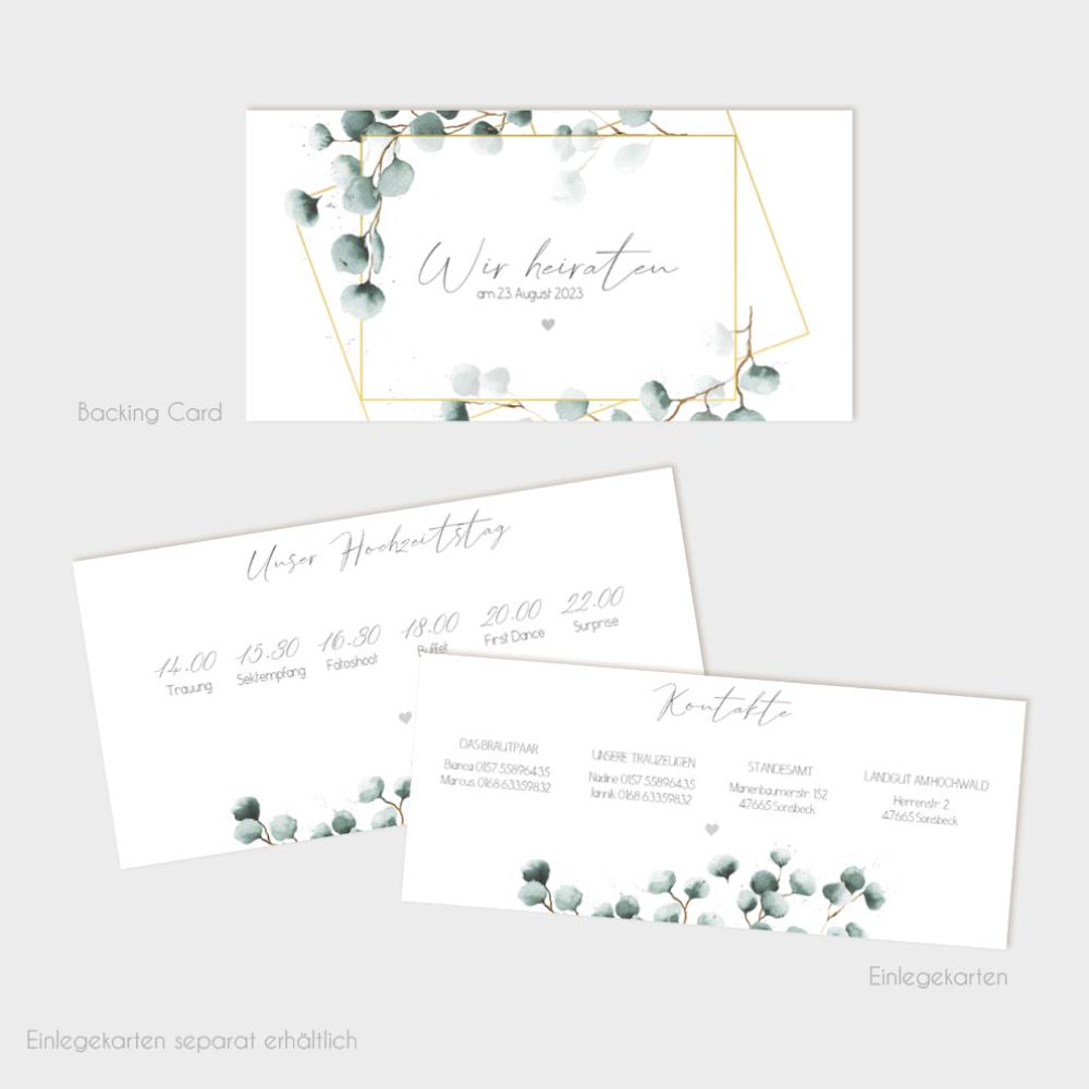 Backing-Card "Geometric Eukalyptus" 19,5x10