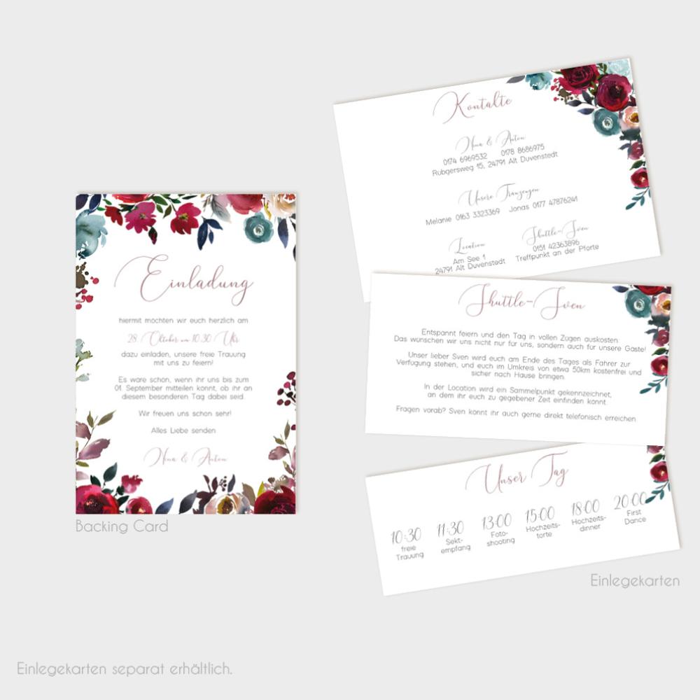 Backing-Card "Merlot und Navy" 11x16