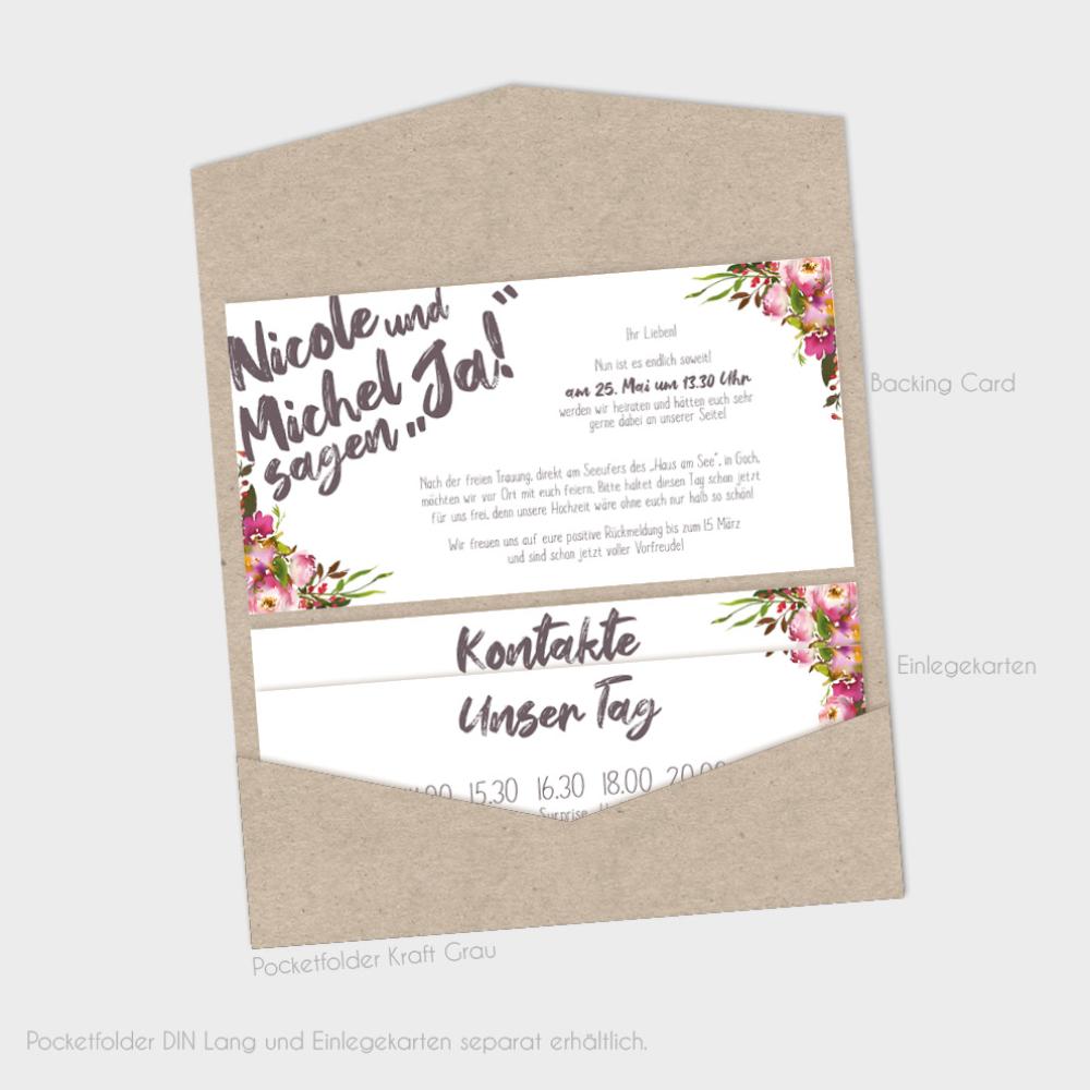 Backing-Card "Pink Bunch" 19,5x10