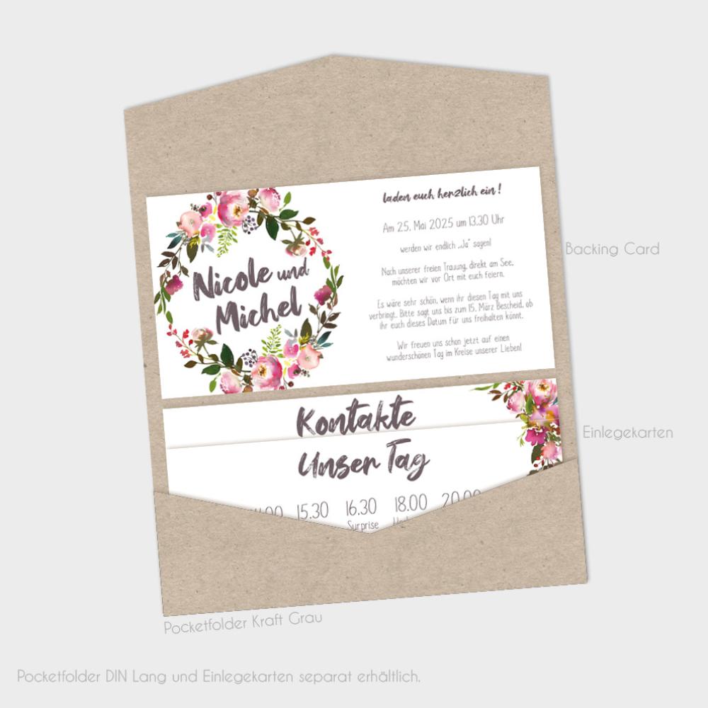 Backing-Card "Pink Bunch" 19,5x10