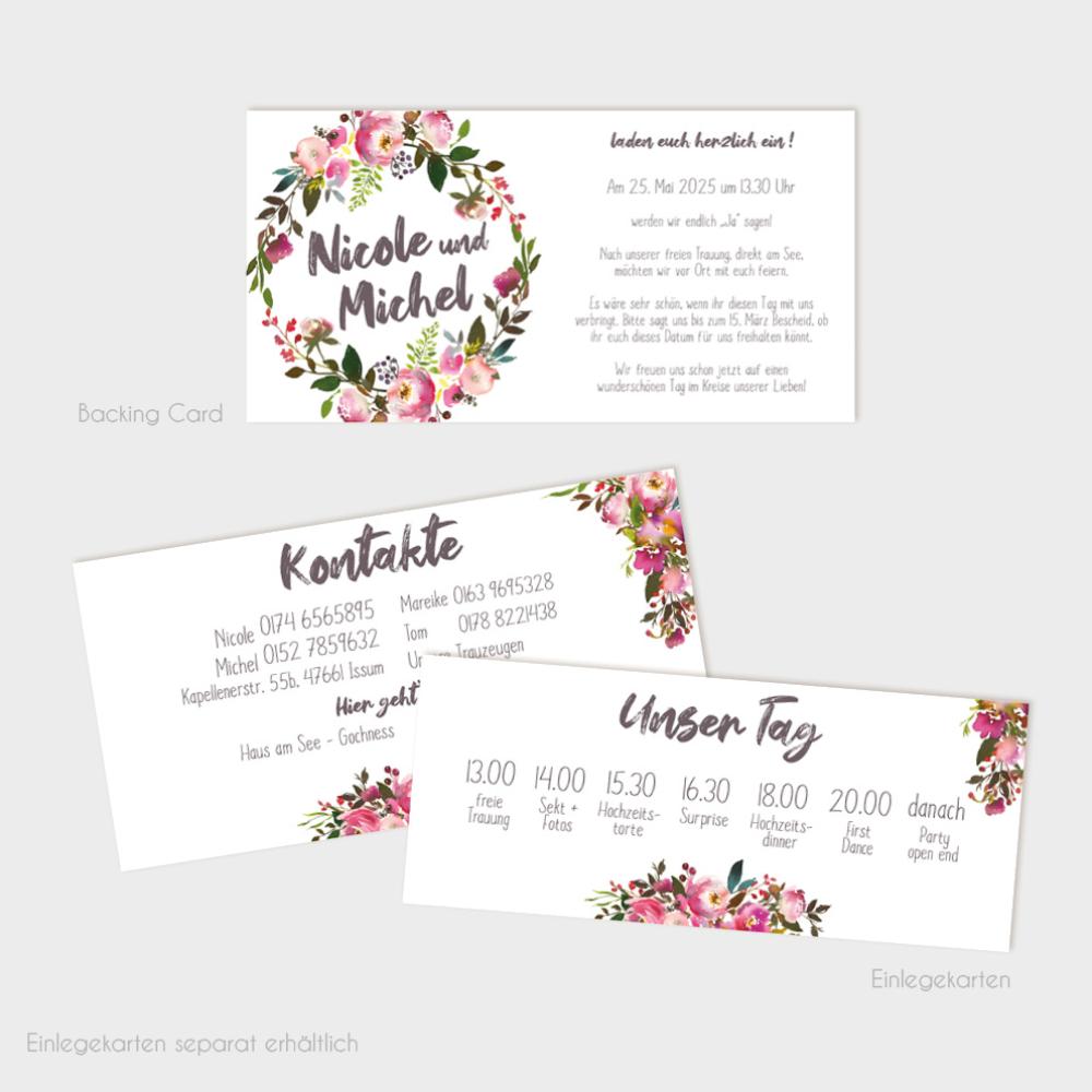 Backing-Card "Pink Bunch" 19,5x10