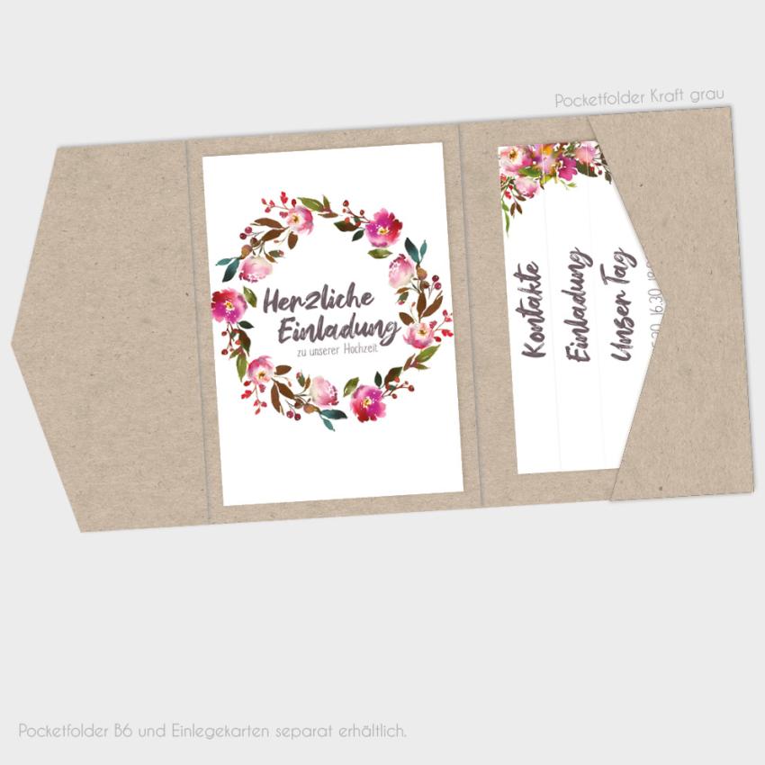 Einlegekarte "Pink Bunch" 15x6