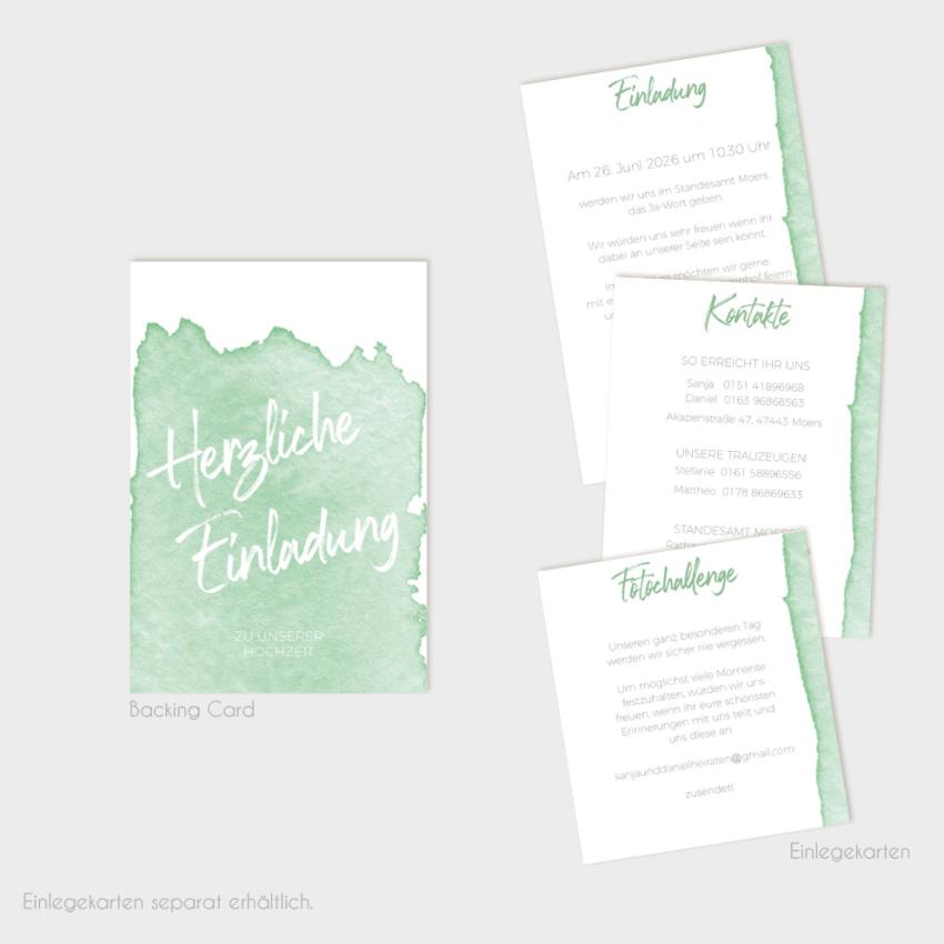 Backing-Card "Watercolor-Brush | Pistazie" 11x16
