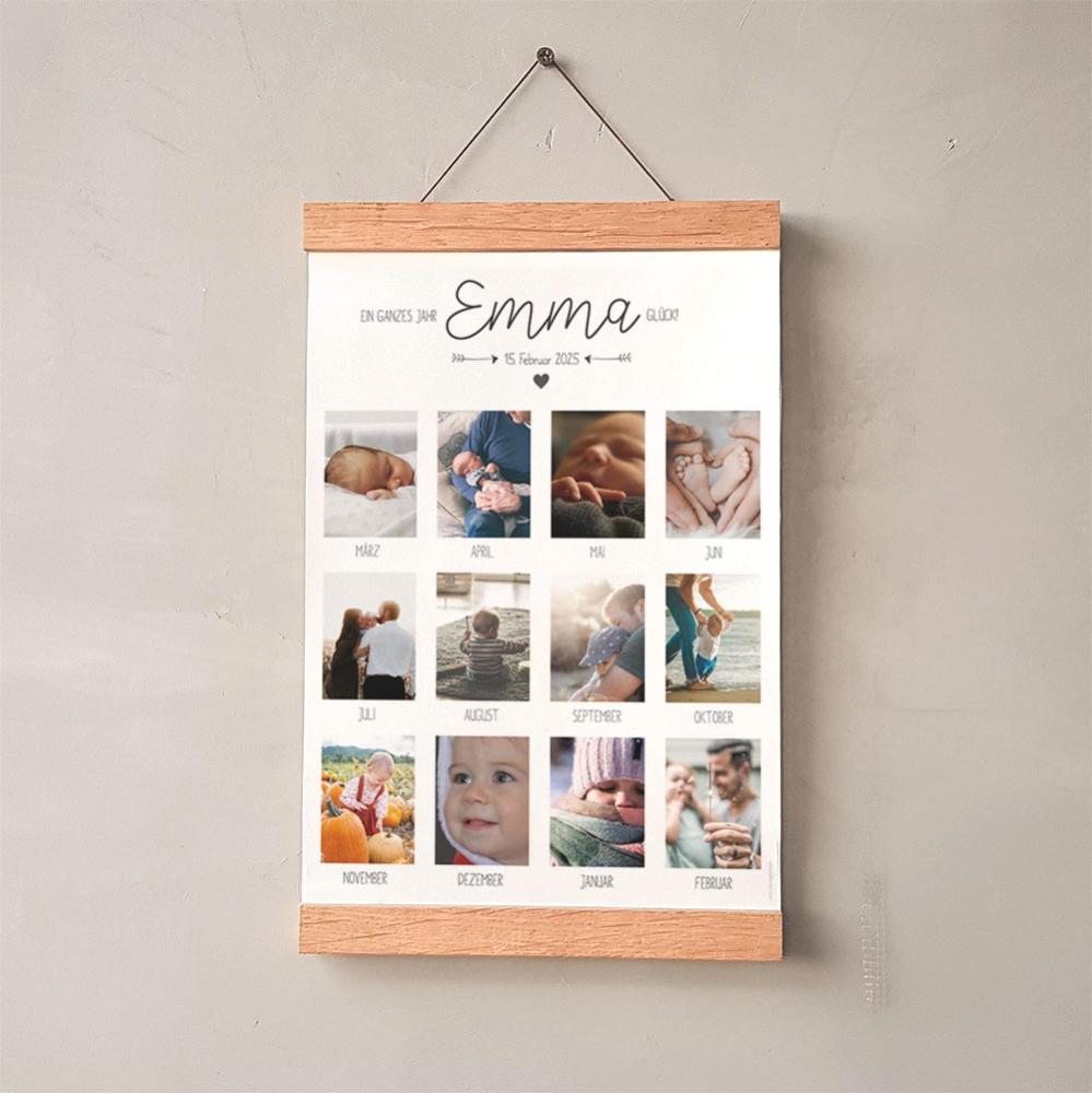Geburtstagsposter "Fotostrecke" | Geschenk 1. Geburtstag | Meilensteintafel | Einschulung | Personalisiertes Geschenk