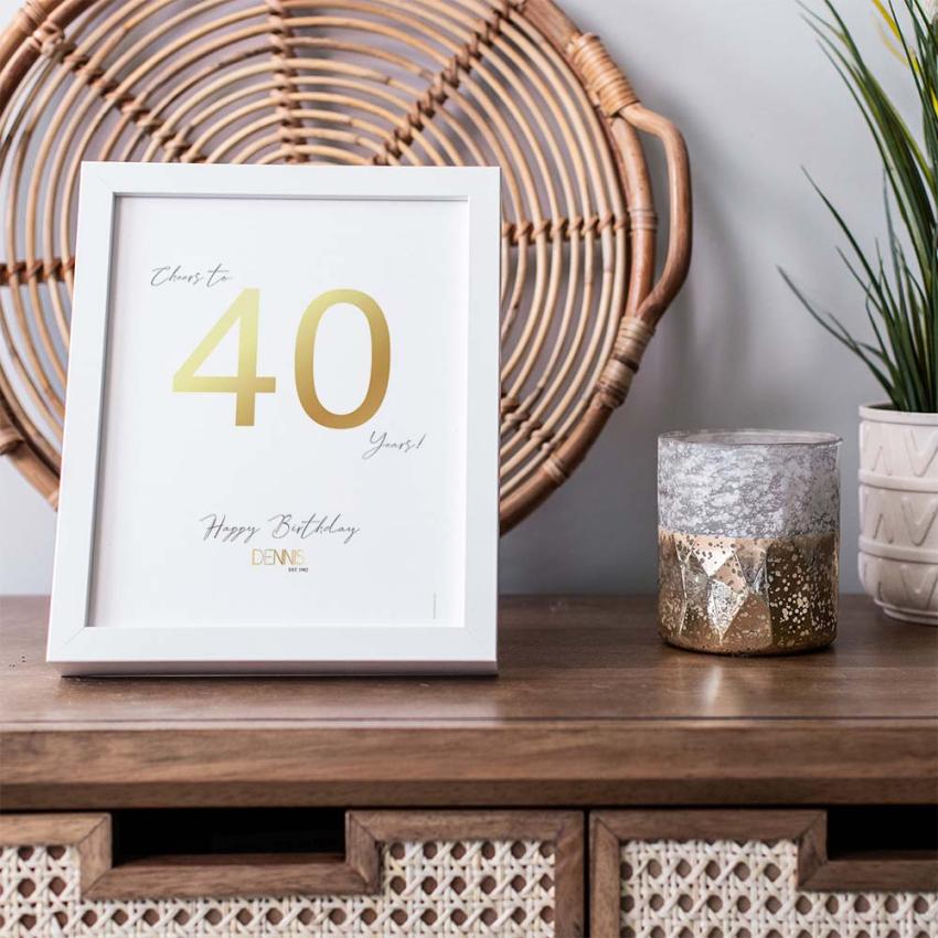 Metallicposter "Geburtstag"  | Goldposter | Familienposter | Personalisiertes Poster | Wanddeko