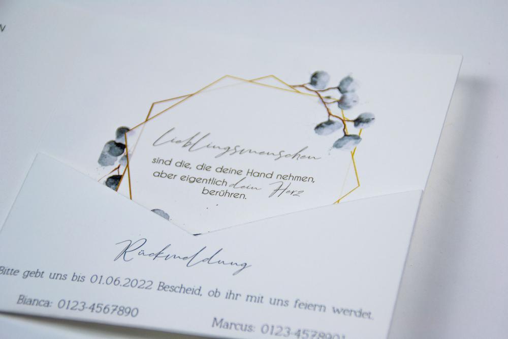 Pocketfold-Karte B6 beidseitig "Exklusive Line" (eigenes Design)