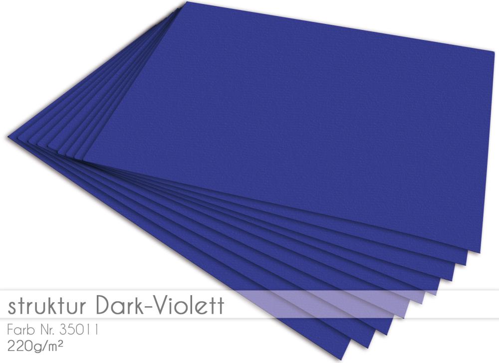 Cardstock - Bastelpapier 220g/m²  DIN A4 in struktur dark-violett