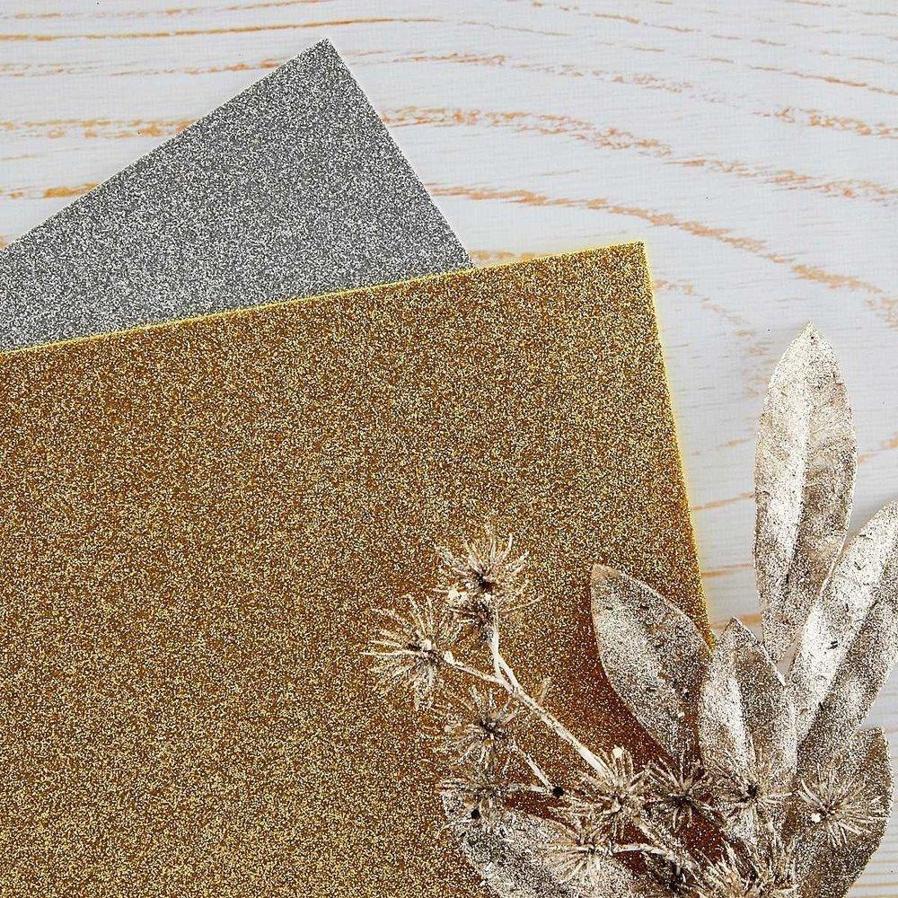 Spellbinders - Glitter Foam Sheets - " Gold & Silver" - Schaumstoffplatten Glitzer 