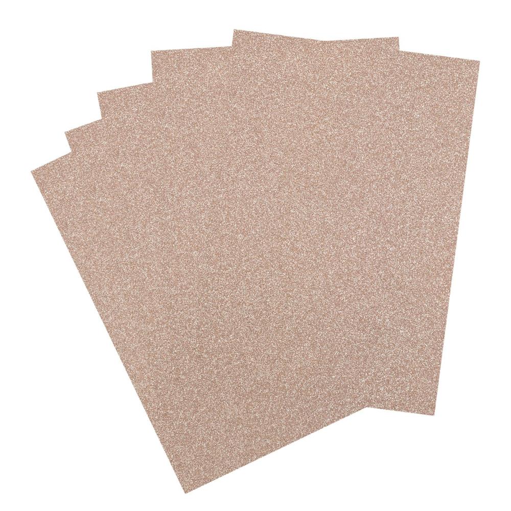  Florence - Glitzerpapier 5 Bogen A4 - Champagner - Selbstklebendes Glitzerpapier 