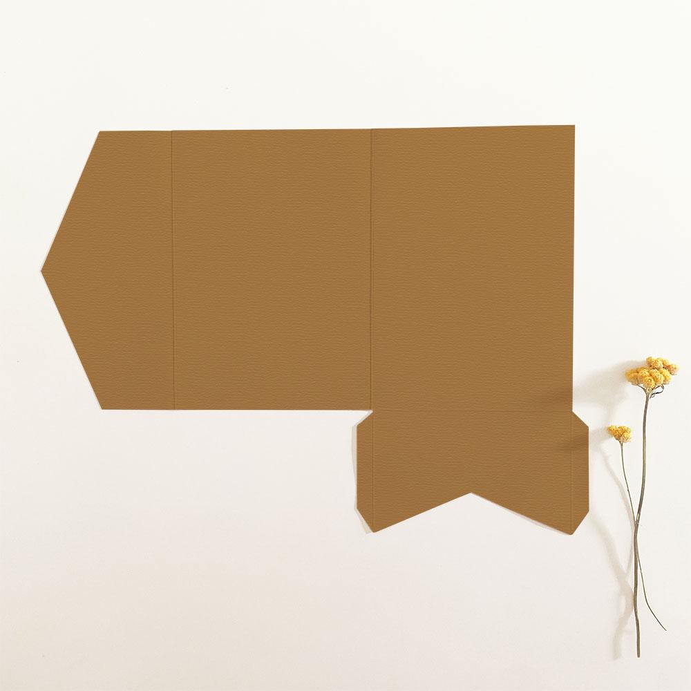 Pocketfold-Karte B6 Struktur-Karton "Struktur Walnuss" Exklusiv Line