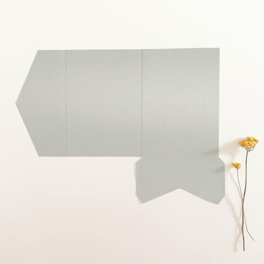 Pocketfold-Karte B6 Premium-Karton "Metallic Platin" Exklusiv Line