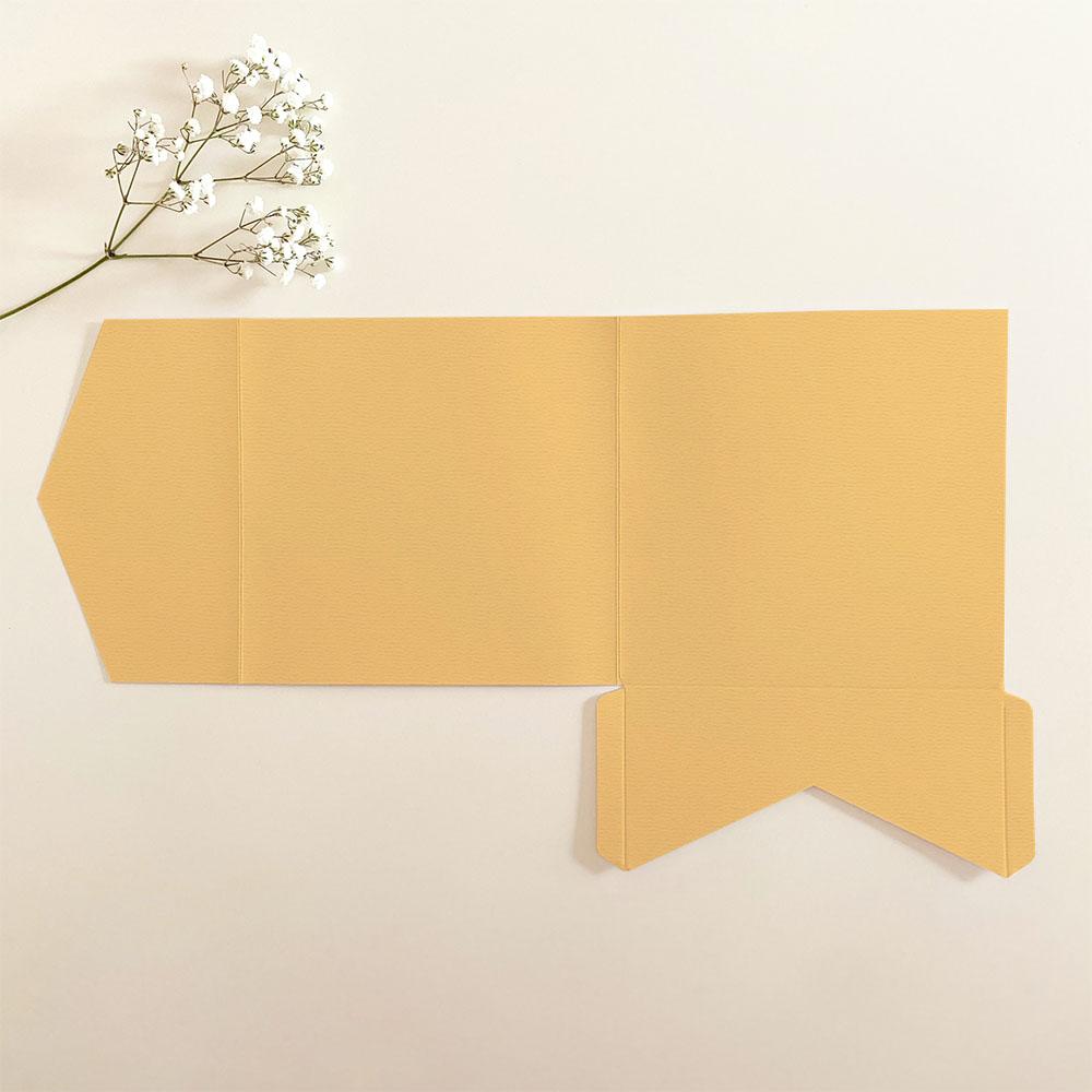Pocketfold-Karte Quadrat (15x15) Struktur-Karton "Struktur Caramel" Exklusiv Line