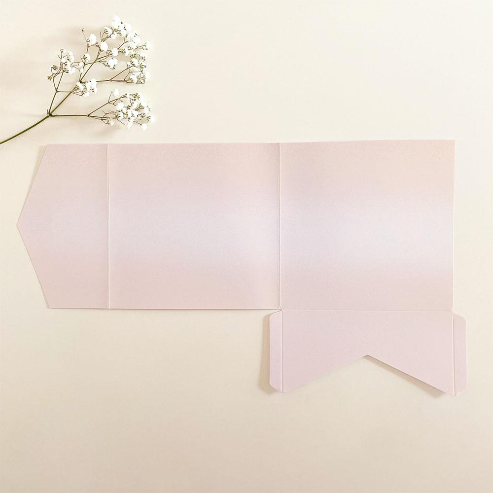 Pocketfold-Karte Quadrat (15x15) Basic-Karton "Perlmutt Rose" Exklusiv Line
