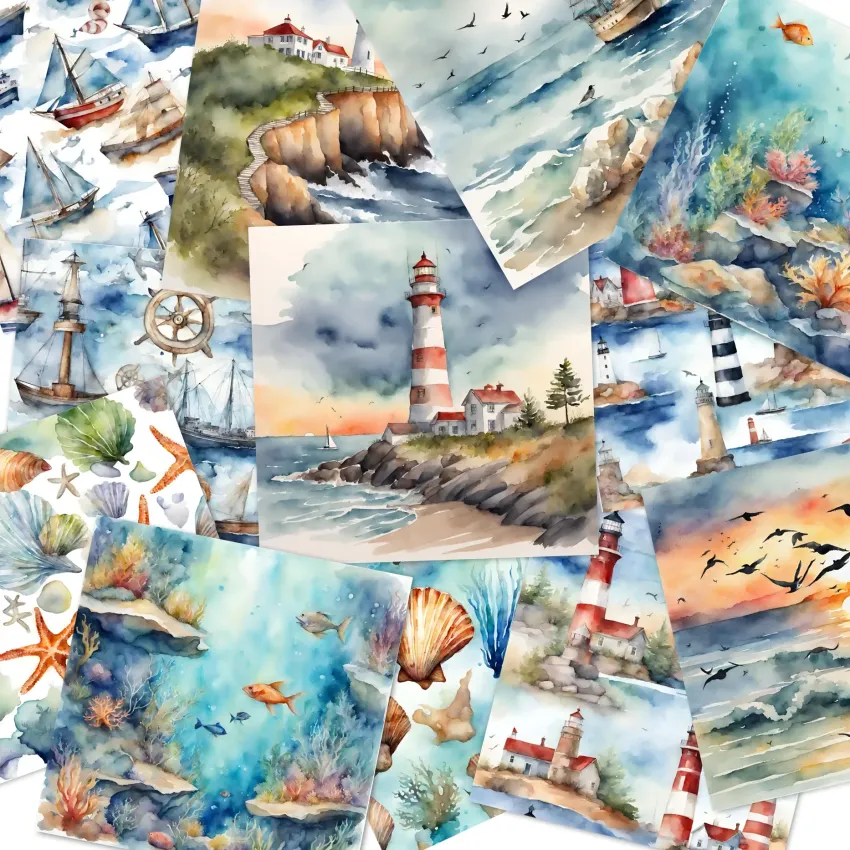 LaCreativ - Designpapier "Aquarellische Meeresträume" Paper Pack 6x6" - 24 Bogen