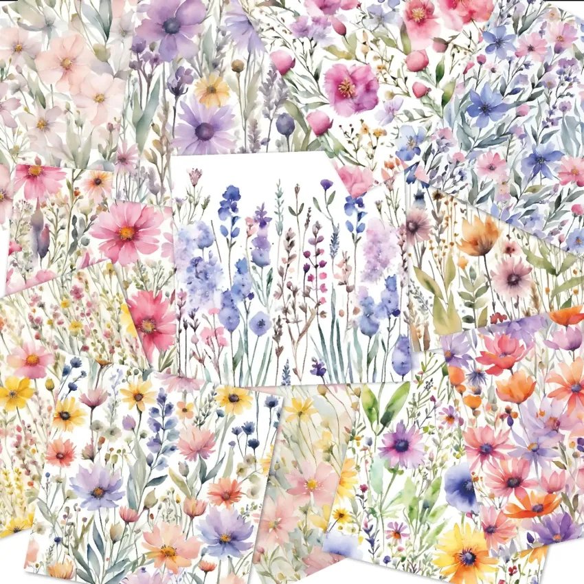 LaCreativ - Designpapier "Wildblumenglück" Paper Pack 6x6" - 24 Bogen